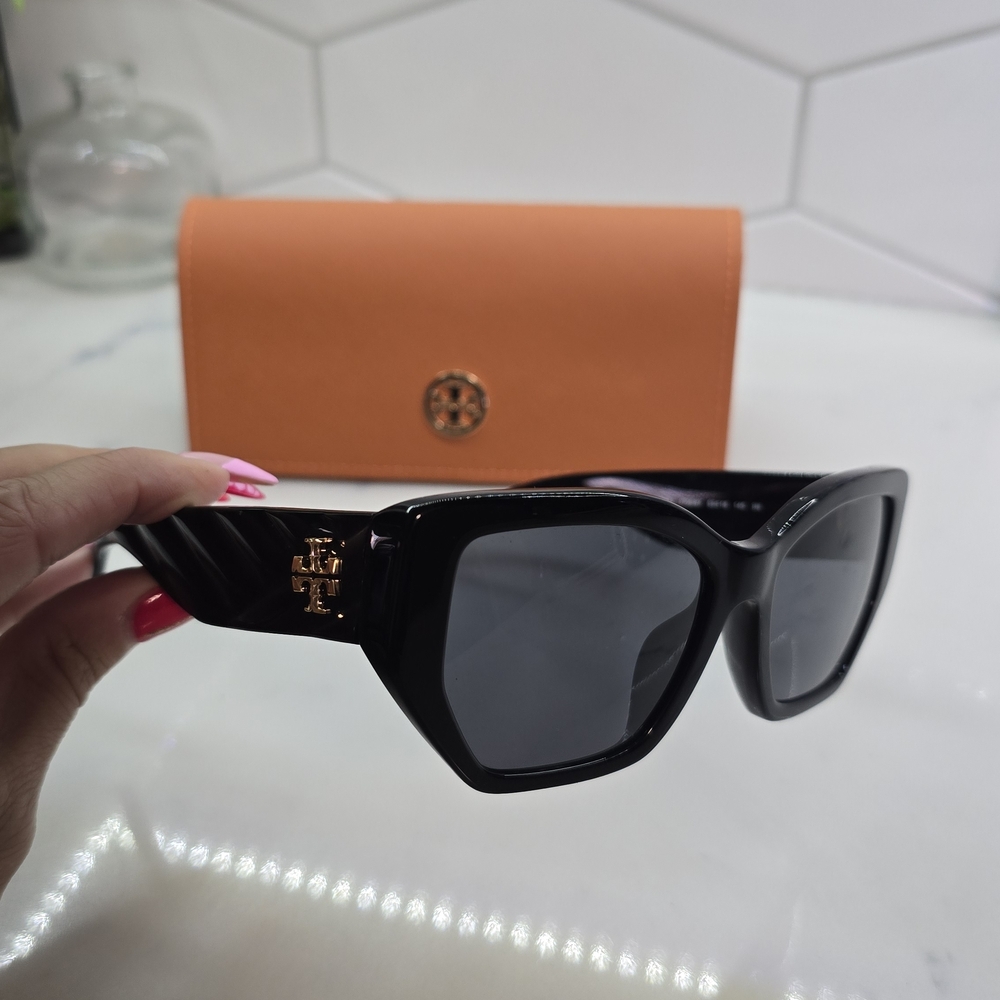 Tory Burch Black Angular Sunglasses - image 2